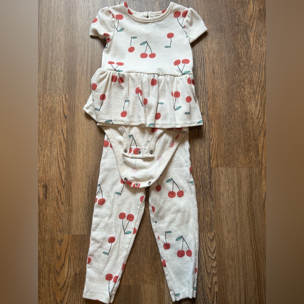 Carter's Cream and Red Cherry Baby Set